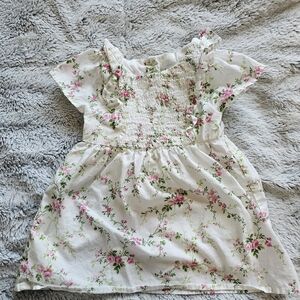 Gymboree White and Pink Floral Blouse